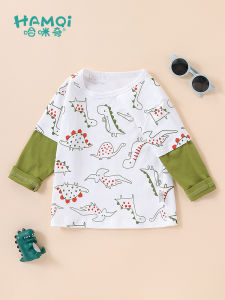 Boys Long Sleeve Cotton T-Shirt Spring Autumn Cartoon Print Base Layer Shirt Baby Toddler Top Casual Comfortable Spring Summer Autumn Winter