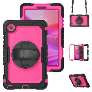 กรณีสำหรับเลอโนโว M9/แท็บ K9 TB305FU แท็บหนึ่ง 8.7 นิ้วกรณีเด็กปลอดภัยซิลิคอน+ PC สายคล้องไหล่ขาตั้งกันกระแทก 360 ° จัดการ Funda