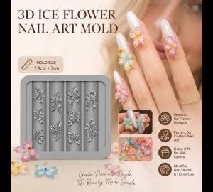 3D Floral Silicone Mold Nail Art Decorations Ice Flower Modeling Carving Template Resin Epoxy 3D Gel Nail Flower Mold