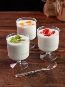 High Foot Plastic Mousse Cup Wine Red Cup Wood Sawdust Cup Ice Cream Cup Dessert Plastic Hard Cup Sticker Compatible