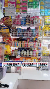 Hanging Wire Mesh Basket Storage Rack Open Basket Shelf Organizer For Sari Sari Store Noodles Snacks