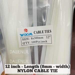 100 Pcs 8mm x 300mm NYLON  CABLE TIE | Dawenwil