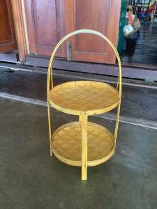 ชั้นวางของ ใส่ขนม วางอาหาร ชั้นกระด้ง สานขัดลายไทยละเอียด ขนาด 8 นิ้ว