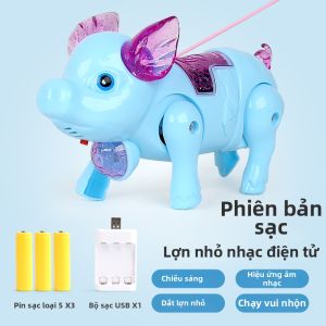 Đồ Chơi Heo Chạy Có Đèn Và Âm Nhạc Kéo Dây Bền