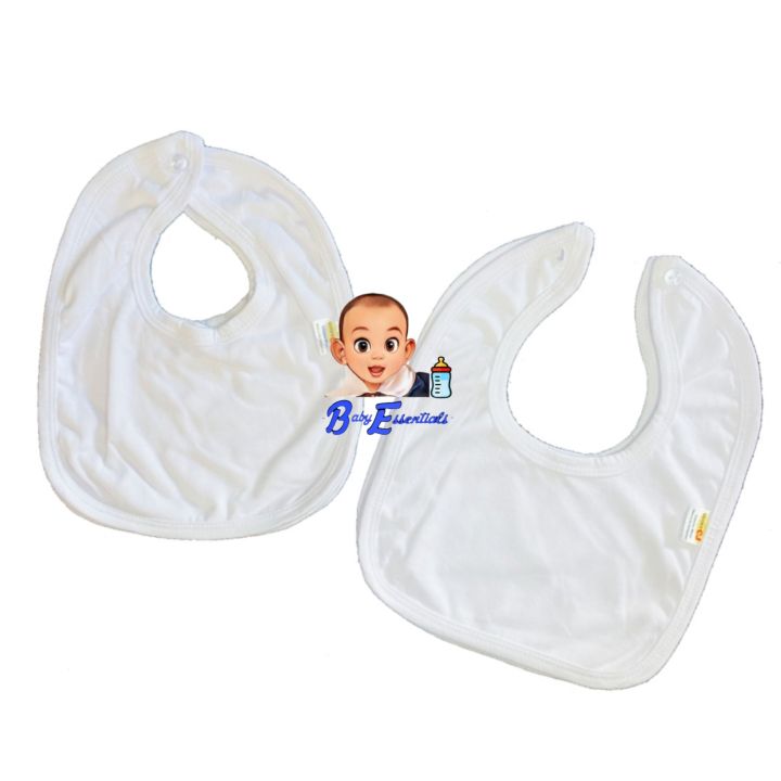 Baby Infant Newborn Bib Plain White Button Snap Lazada PH