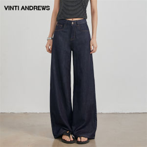Deep Blue High Waist Slimming Straight Leg Flared Jeans