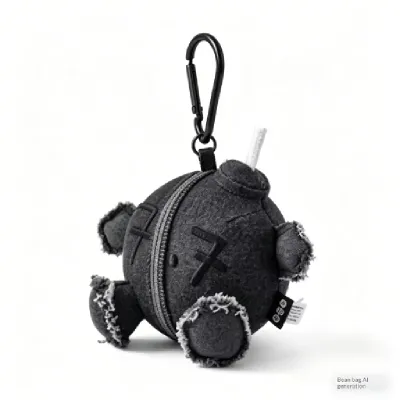 Bandai | BTS World Tour Arirang Keychain Custom Black Denim Peripheral Plush Keychain Pendant Plush Toy Kawaii Collection Gift For Fans