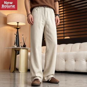 NEW BOLUNE | Narrow Straight Flax Leisure Pants