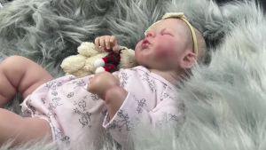 20 inch Adorable Reborn Dolls LouLou Sleeping Lifelike 3D Painted Skin Vinyl Cute Newborn Christmas Toy Gift