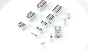บล็อกกระจายไฟ PTFIX 2.5mm2 2/4/6/8/12 การเชื่อมต่อ Push-in ไฟฟ้า Terminal Block Connector Mount บน Din Rail