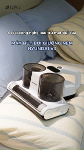 Máy Hút Bụi Giường Nệm Thông Minh Không Dây HYUNDAI V3 120W Lực Hút Mạnh Diệt Khuẩn UV Sóng Siêu Âm