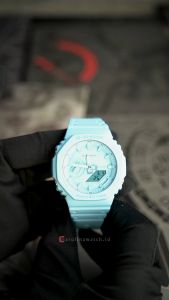 Jam Tangan Pria Casio G-Shock GA-2100-2A2 Blue Dial Blue Resin Band