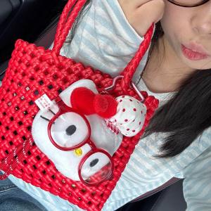Handcrafted Wicker Basket Shoulder Bag DIY Material Kit High Aesthetic Value Single Shoulder Tote Bag for Holiday Activities