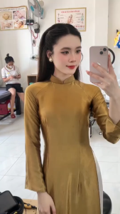 Áo Dài Truyền Thống Ôm Eo Chuẩn Form Tôn Dáng Lụa Vân Gãy Titan Cao Cấp Sang Trọng_Áo Dài Hà Thành