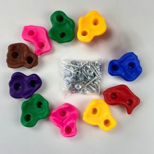 Meade | 10Pcs/set Kids Climbing Holds Set Rock Climbing Grips for Indoor Outdoor Play DIY with Screws Durable Training Equipment
