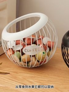 Nordic Coffee Capsule Holder Large Capacity Nespresso Coffee Pod Organizer Metal K Cup Coffee Storage Basket