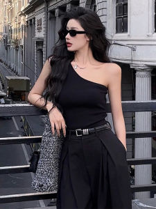 Áo Ba Lỗ Không Tay Cỡ Lớn Không Đều Dành Cho Nữ Áo Khoác Ngoài Mùa Thu Đông Mới Áo Chui Đầu Không Có Phụ Kiện Che Vai