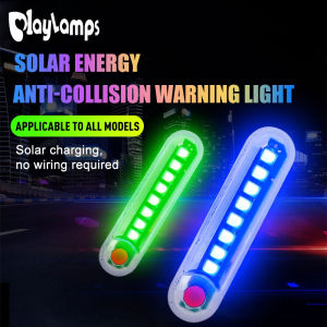 NEW Car solar Strobe warning light LED light bar 8 SMD Auto emergency light signal light rescue lamp 8 flashing modes colorful