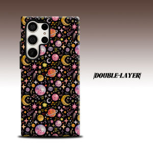 Watercolor Planet For Samsung Galaxy S26 S25 S24 A56 A36 Dual Layer Luxury Fashion Full Lens Protective Case