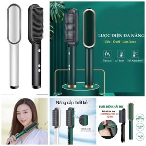 Lược Điện Chải Tóc Tạo Kiểu Chuyên Nghiệp - Kiêm Máy Uốn - Duỗi - Ep Tóc 5in1 ion âm phục hồi tóc