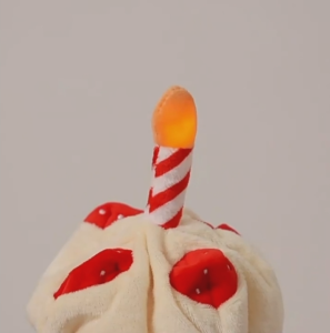 (SG Seller) ★ Cute Birthday Cake Plush Toy (With/Without Music And Light) ★ Sings Happy Birthday Song Candle Celebration Plushie Stuffed Soft Doll Home Decor Gift Kids Hug Children Khaki Brown Pink Purple Green Blue