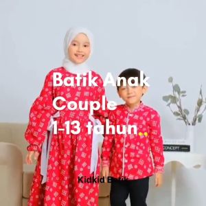Baju Batik Couple Anak Gamis Batik Baju Muslim Anak Laki Laki Perempuan Cowok Cewek Kid Kid Kidkid Premium Merah