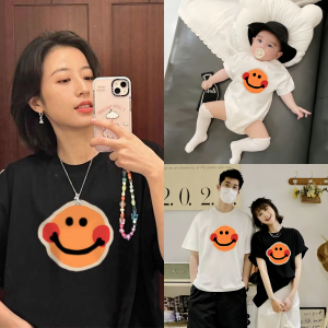 Summer Casual Cotton T-Shirt Family Matching Clothes for Mother Daughter And Son Baby Outfit Small Age Infants Full Family Set