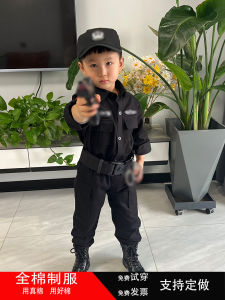 All Cotton Kids Police Officer Special Police Uniform Suit 61 Special Forces Training Uniform Boy Summer Camp Police Tracksuit