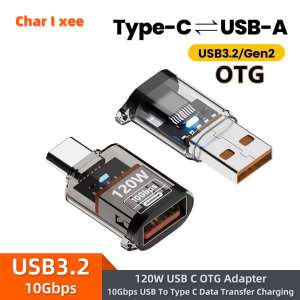 120W USB C OTG Adapter USB To Type C Data Transfer Charging Adapter 10Gbps USB Female To Type C Male Connector for IPhone 16 15