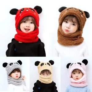 Hot Sell Autumn And Winter Warm Childrens Hats And Neck Gaiter Set Rabbit Hat Girls Fleece Hat