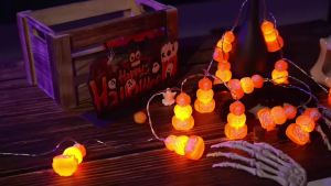 Đèn LED Dây Hình Bộ Xương Bí Ngô 3 Lớp Đèn Trang Trí Hình Đầu Lâu Ma Quái Halloween Cho Trang Trí Trong Nhà Ngoài Trời Ngày Lễ