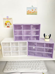 กล่องเก็บของแบบช่องสี่เหลี่ยมโปร่งใสสำหรับโต๊ะทำงาน ชั้นวางของแบบติดผนังสำหรับหอพักนักเรียน กล่องเก็บของแบบเปิดด้านบน