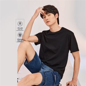 Áo Thun Nam Giordano Kháng Khuẩn Tay Ngắn Cổ Tròn Thoáng Khí Mùa Hè 2025 Thường Ngày Cotton Polyester Phong Cách Châu Âu Đơn Giản