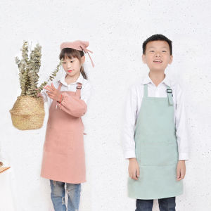 Áo Choàng Nấu Ăn Bằng Cotton Nguyên Chất in Hình Hoạt Hình Cho Trẻ Em Bộ Đồ Bảo Hộ Làm Bánh Cho Trẻ Mẫu Giáo