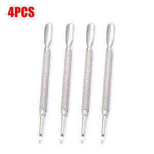 LINMANDA 1/4Pcs Stainless Steel Cuticle Remover Double Ended Cuticle Pusher Suitable for Manicures Pedicures and Nail Care