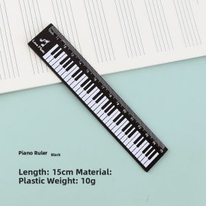 Transparent Piano Themed Ruler High Aesthetic Value 15cm Learning Music Supplies Primary School Students Study Gifts