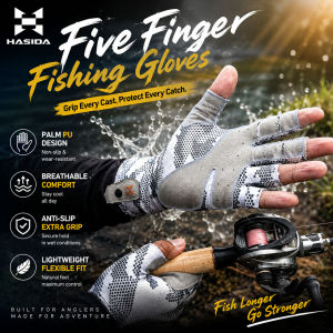 HASIDA Drying Quickly Fishing Gloves Abrasion Resistance Antislippery Silicone Silk Fabric Multi-Functional
