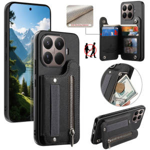 szhaiyu | RFID Wrist Strap Zipper Wallet Leather with Card Holder Phone Case for Xiaomi 17T 17TPro 15T 15TPro Shockproof protective Cover