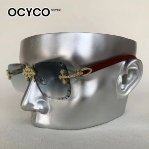Kính Râm Vuông Không Gọng Hợp Thời Trang Dành Cho Nam Giới Thương Hiệu Cổ Điển Sang Trọng Kính Đi Xe Đạp Kính Mắt Phong Cách Steampunk Cắt Kính Cổ Điển Kính Râm Ngoài Trời