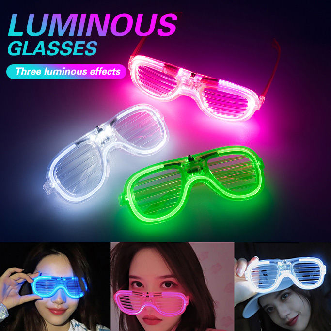 【Free Shipping】Party LED Glow Light Glasses for Women Girls Light Up Shades  Flash Rave Luminous Eyeglasses Christmas Festive Favors Atmosphere Props