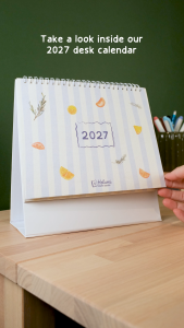 [HELUMI SG] 2027 Desk Calendar by Helumi Monthly Office Personal Desktop Planner
