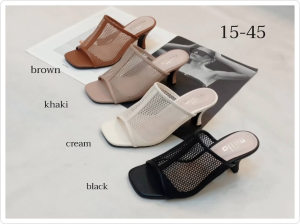 New!!!! รองเท้าส้นสูง 2.5 นิ้ว ทรงสวยใส่ง่ายเดินสบาย ไม่สูงมาก งานตาข่ายหนังนิ่มมาก