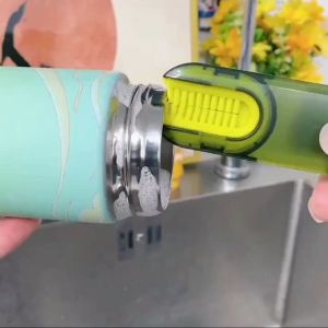 Multifunctional 3 In 1 Cup Lid Cleaning Brush Groove Baby Bottle Japanese 360°No Dead Corners Vacuum Cup Gap杯口刷