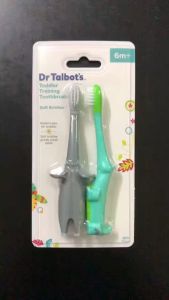[ 18061- Dr Talbots ] Bộ 2 bàn chải đánh răng hình con voi và hình con cá sấu cho trẻ từ 6 tháng tuổi trở lên