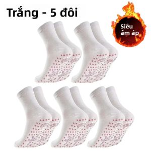 Nam Nữ Trị Liệu Từ Tính Tất Sức Khỏe Chống Trơn Trượt Mùa Đông Ấm Áp Giữa Ống Đan Polyester Thông Thường Tất Cho Massage Chân