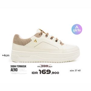 Aerostreet 37-40 Olivia Natural Natural Coklat Muda - Sepatu Sneakers Wanita