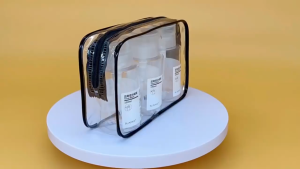 Large Capacity Transparent Comestic Bag Pouch Portable PVC Bags Travel Organizer Clear Makeup Bag Waterproof Dry Wet Separation Grooming and Storage Set Bag