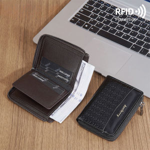 RFID Simple Short Men Zipper Wallets Luxury Brand Card Holder Male Wallet Photo Holder Coin Pocket Man Purses purse men men wallets anniversary gift birthday gifts for men gift for husband