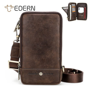 ย้อนยุคหนัง EDERN กระเป๋าเมสเซนและสมาร์ท สำหรับผู้ชาย 5 วัตถุดิบ ผู้ชาย คุณภาพ โทรศัพท์ สีเหลือ