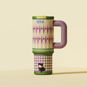 Cat Theme Straw Insulated Water Bottle